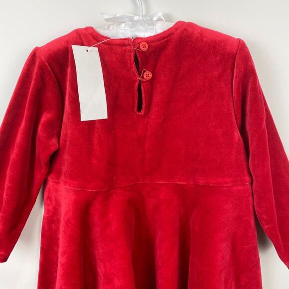 Vintage 90s Gap Red Velour Dress 18-24 Months NWT - Picture 5 of 6